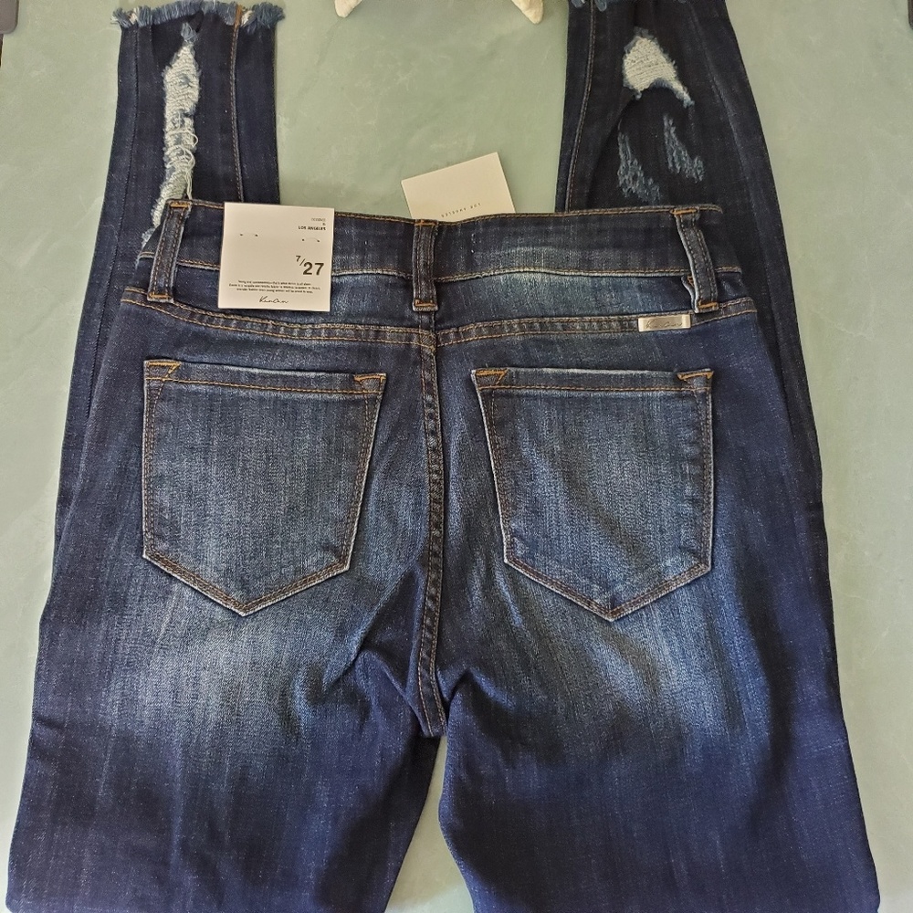 NEW! Kan Can  Mid-Rise Distressed Skinny Jeans - Picture 8 of 8